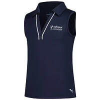 Girl's Youth Puma  Navy Valspar Championship Piped Cloudspun Sleeveless Polo
