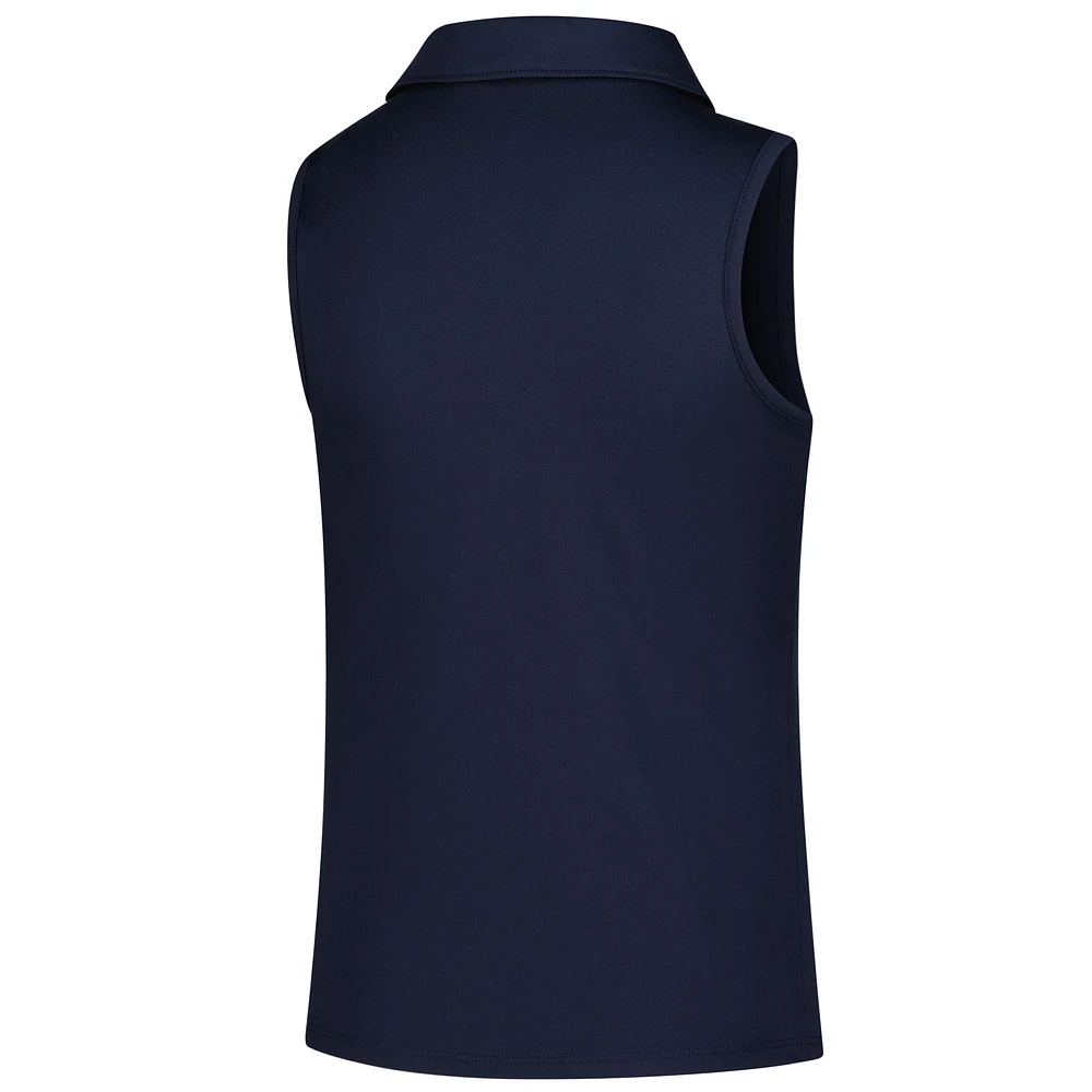 Girl's Youth Puma  Navy Valspar Championship Piped Cloudspun Sleeveless Polo