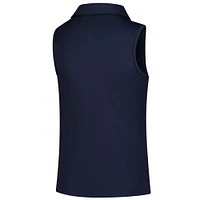 Girl's Youth Puma  Navy Valspar Championship Piped Cloudspun Sleeveless Polo