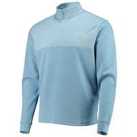 Men's FootJoy Light Blue 2022 Valspar Championship Heather Yoke Half-Zip Pullover Sweatshirt