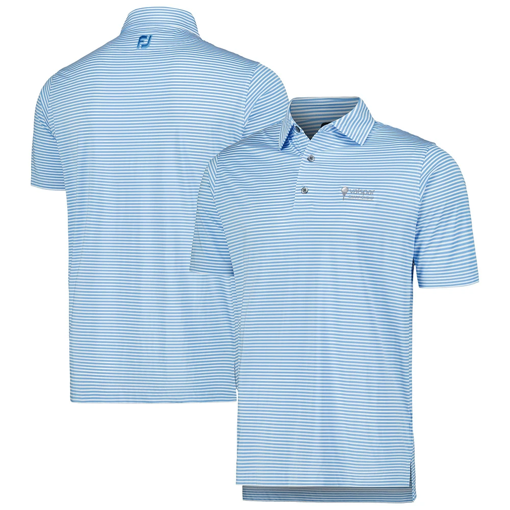 Men's FootJoy Light Blue Valspar Championship Micro Feeder Stripe Lisle ProDry Polo