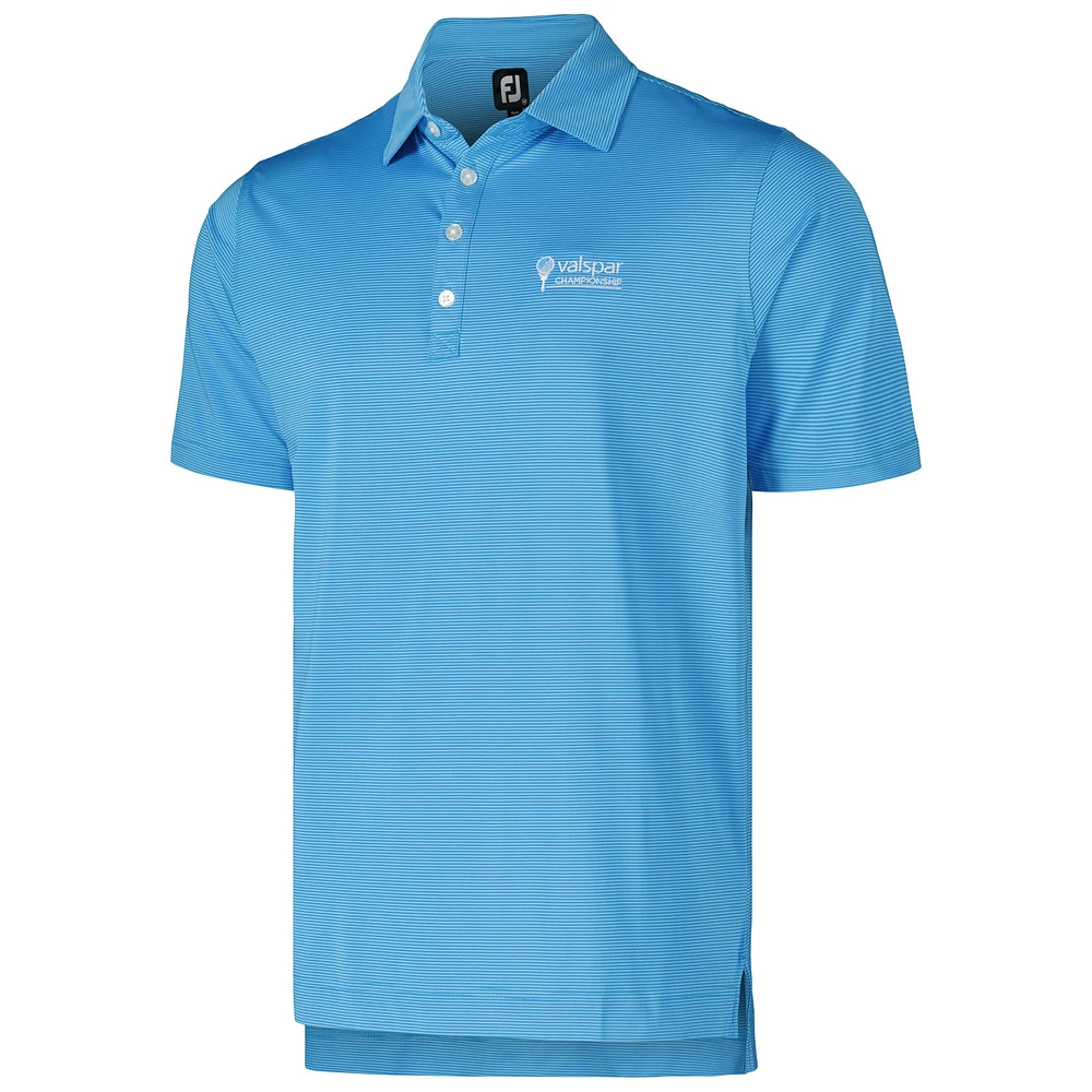 Men's FootJoy Light Blue Valspar Championship ProDry Lisle Feeder Stripe Polo