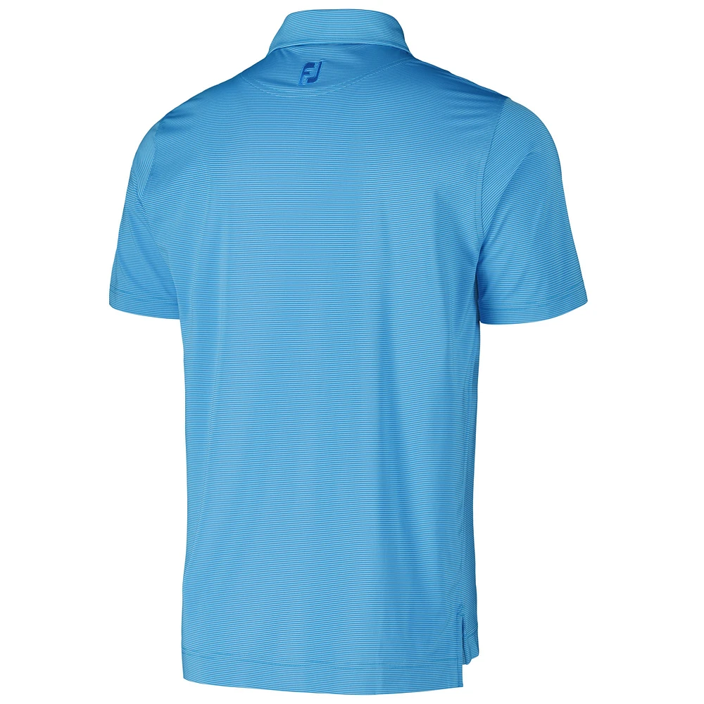 Polo FootJoy Valspar Championship ProDry Lisle Feeder Stripe bleu clair pour hommes