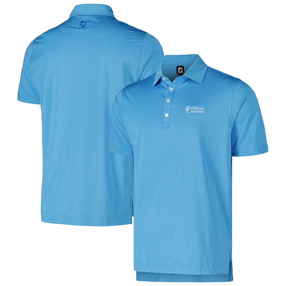 Polo FootJoy Valspar Championship ProDry Lisle Feeder Stripe bleu clair pour hommes