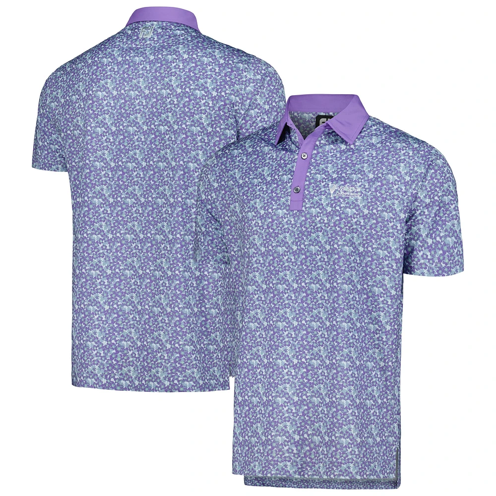 Polo FootJoy Purple Valspar Championship Primrose Print Lisle ProDry pour hommes