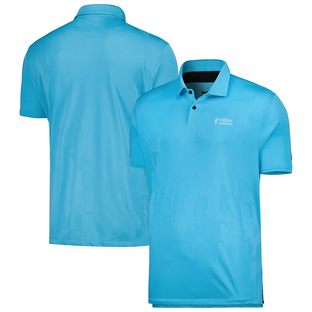 Polo Nike Valspar Championship Tour Performance en jacquard pour homme - Bleu clair