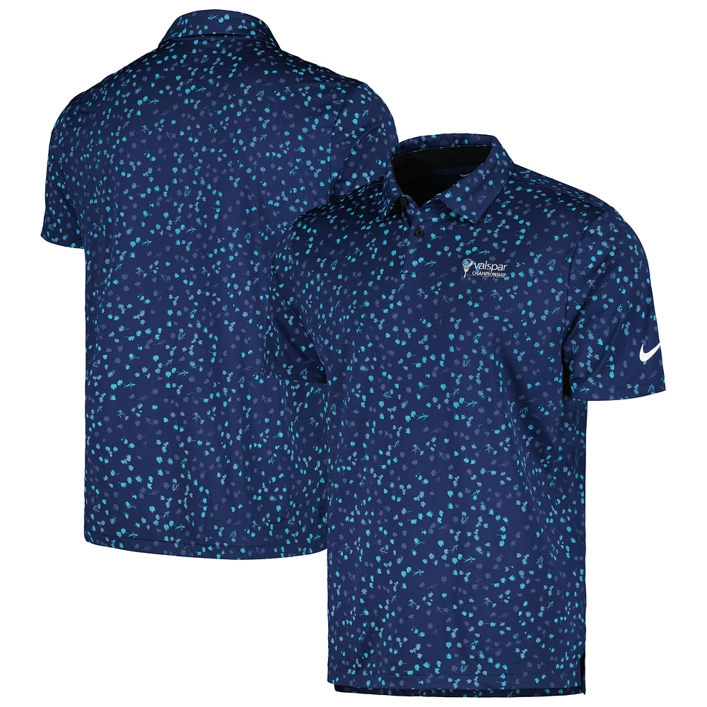 Polo de performance floral Nike Valspar Championship Tour pour homme bleu marine