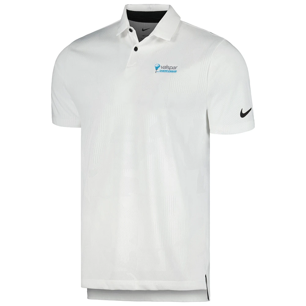 Men's Nike White Valspar Championship Tour Jacquard Performance Polo