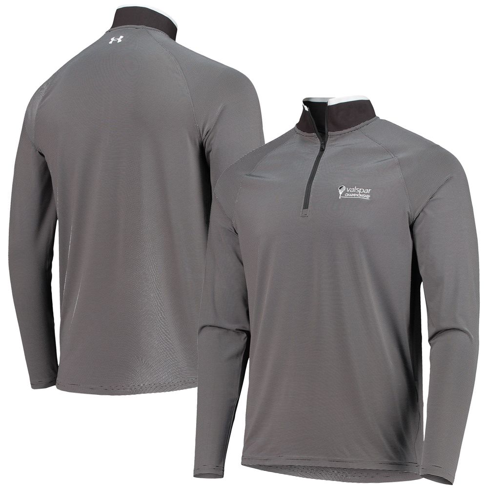 Men's Under Armour Gray Valspar Championship T2 Stripe Raglan Quarter-Zip Jacket