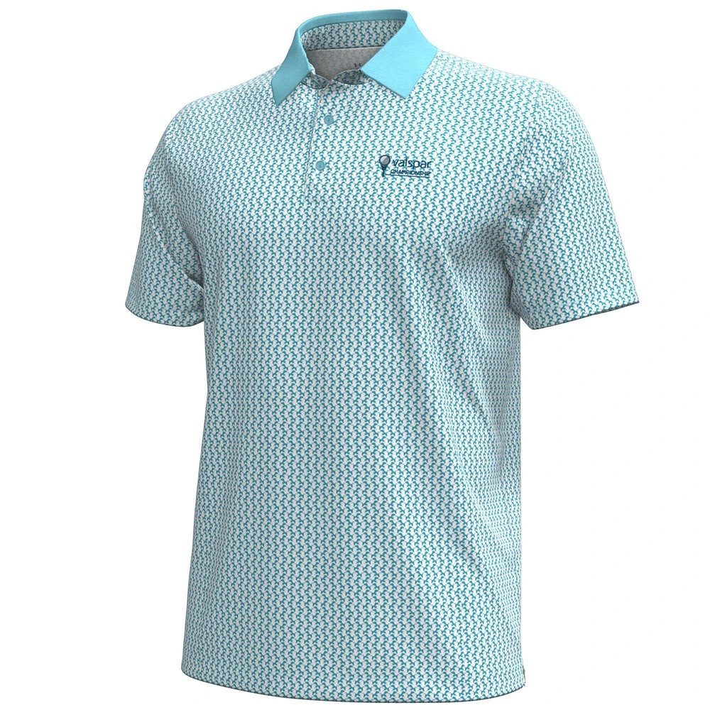 Men's Under Armour Light Blue Valspar Championship Playoff 3.0 Crane Print Polo