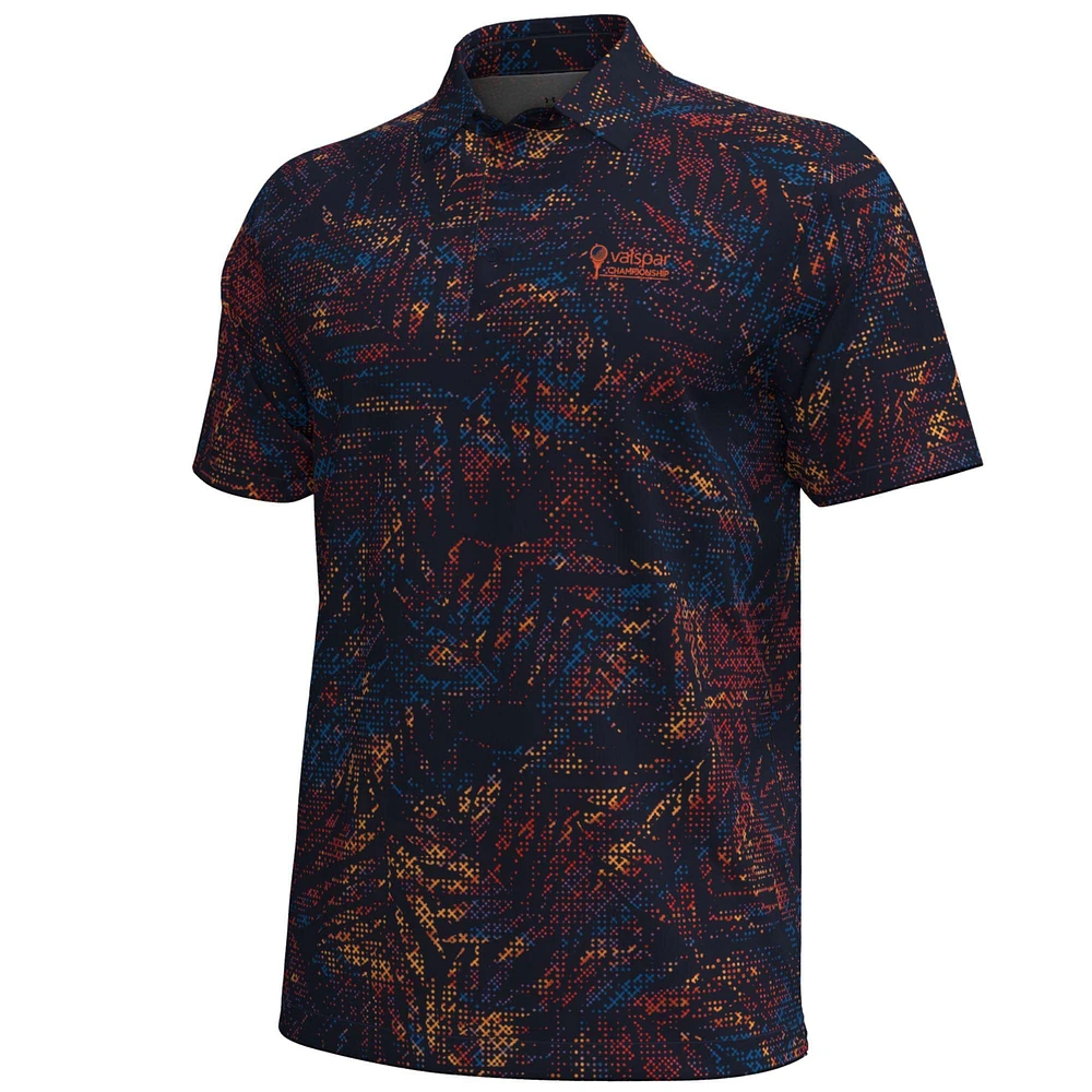 Men's Under Armour Navy Valspar Championship Fuse Print 3.0 Polo