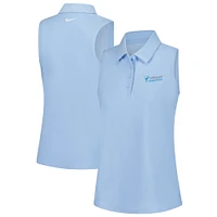 Polo Nike bleu clair Valspar Championship Victory sans manches Performance pour femme
