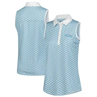 Women's Puma  Blue Valspar Championship Cloudspun Scallop Sleeveless Polo
