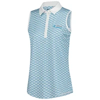 Women's Puma  Blue Valspar Championship Cloudspun Scallop Sleeveless Polo