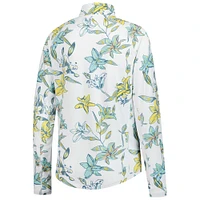 Women's Puma  White Valspar Championship You-V Lily Floral Quarter-Zip Pullover