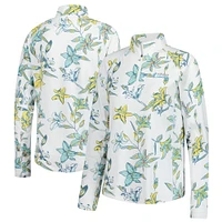 Women's Puma  White Valspar Championship You-V Lily Floral Quarter-Zip Pullover