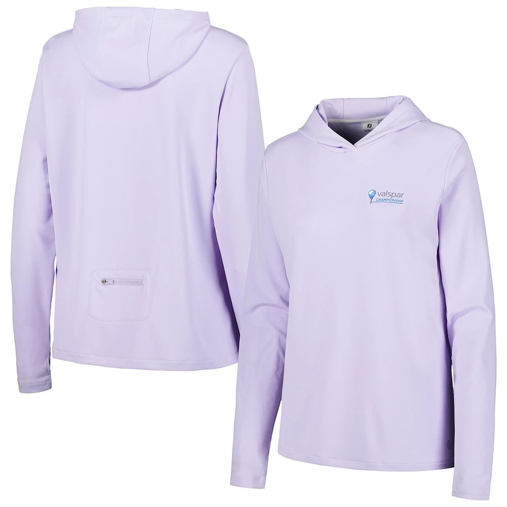 Sweat à capuche FootJoy Lavender Valspar Championship ProDry pour femme avec protection solaire