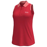 Polo sans manches imprimé Under Armour Valspar Championship Playoff 3.0 Grooves rouge pour femme