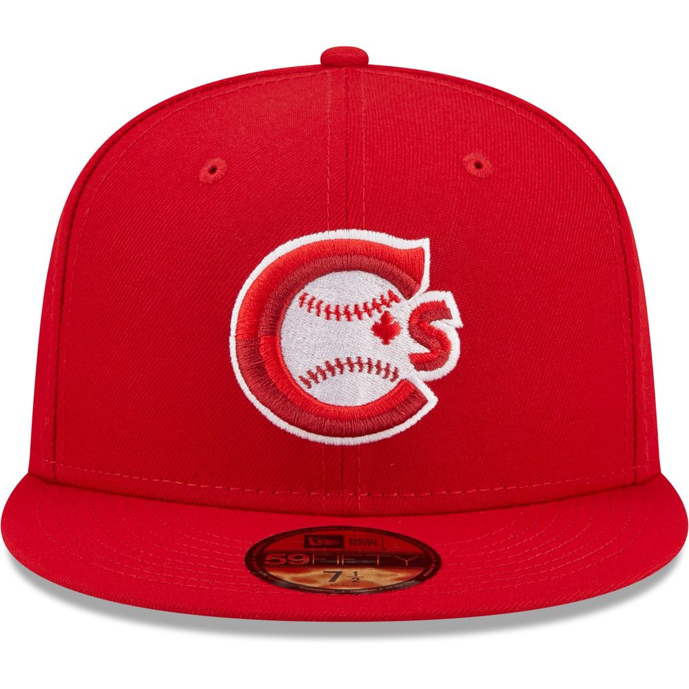 Men's New Era Red Vancouver Canadians Authentic Collection 59FIFTY Fitted Hat