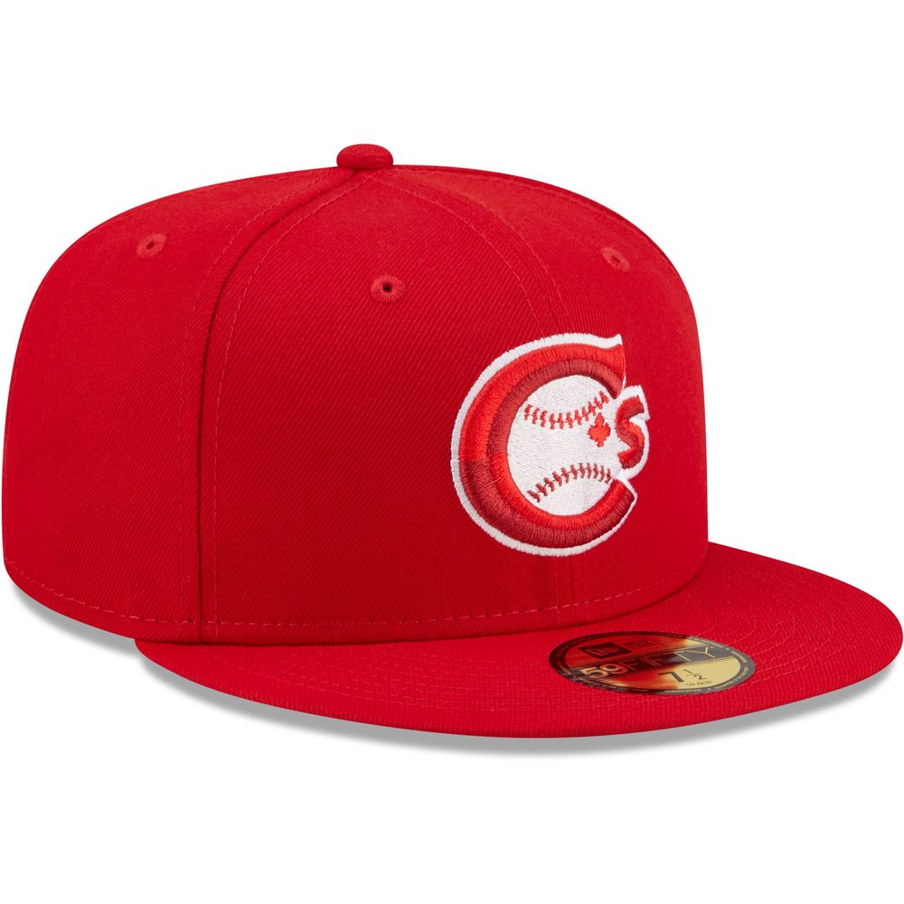 Men's New Era Red Vancouver Canadians Authentic Collection 59FIFTY Fitted Hat