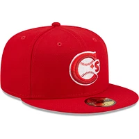 Casquette ajustée 59FIFTY pour homme de la collection authentique des Canadiens Vancouver New Era, rouge