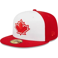 Men's New Era White Vancouver Canadians Alternate 2 Authentic Collection 59FIFTY Fitted Hat