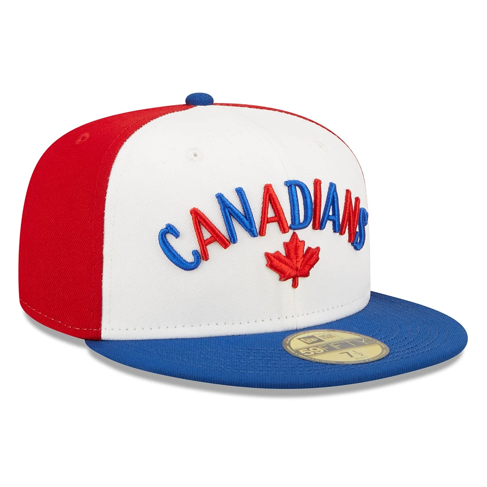 Men's New Era White Vancouver Canadians Blue Theme Night 59FIFTY Fitted Hat