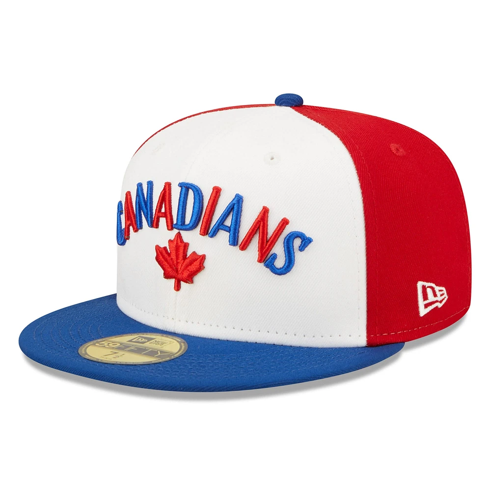 Men's New Era White Vancouver Canadians Blue Theme Night 59FIFTY Fitted Hat