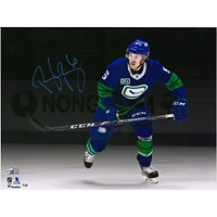 Brock Boeser Vancouver Canucks Autographed 11" x 14" Blue Alternate Jersey Skating Spotlight Photograph - Limited Edition of 20