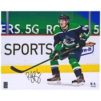 Brock Boeser Vancouver Canucks Autographed 16" x 20" Reverse Retro Jersey Skating Photograph