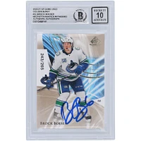 Brock Boeser Vancouver Canucks Autographié 2020-21 Upper Deck SP Game Used Golden Burst #22 #/265 Beckett Fanatics Witnessed Authenticated 10 Card