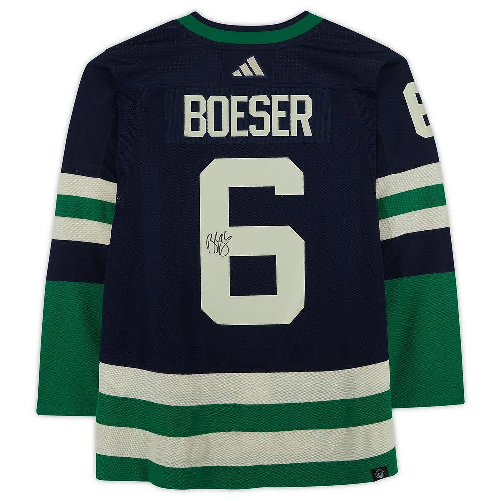 Brock Boeser Vancouver Canucks Autographed 2022-23 Reverse Retro Adidas Authentic Jersey
