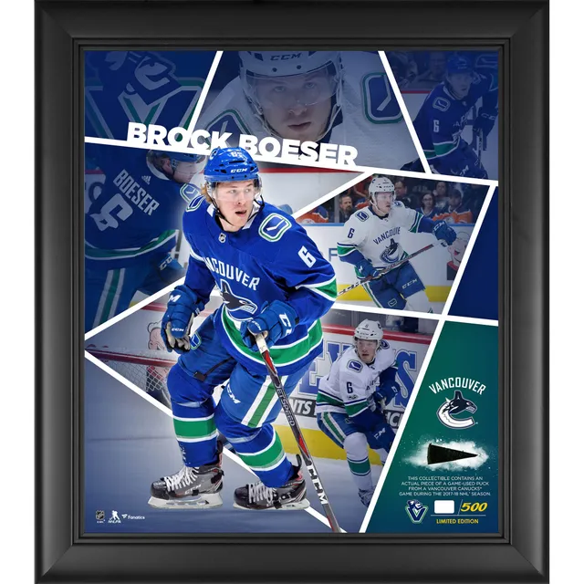 Framed Brock Boeser Vancouver Canucks Autographed 8 x 10 Reverse