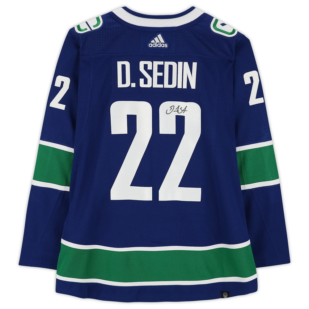 Daniel Sedin Vancouver Canucks Autographed Blue Adidas Authentic Jersey