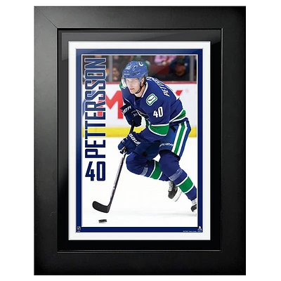 Elias Pettersson Vancouver Canucks - 12'' x 16'' Jersey Framed Photo