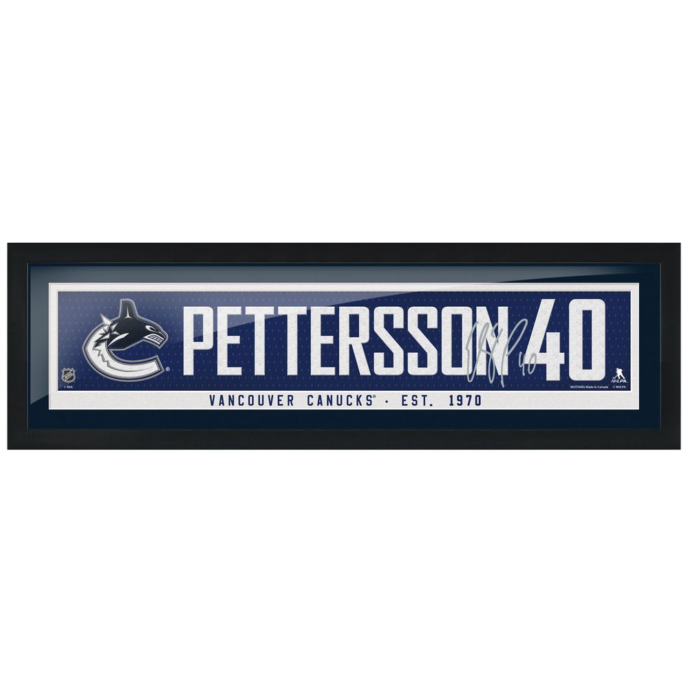 Elias Pettersson Vancouver Canucks 6'' x 22'' Framed Replica Autograph Player Name - Bar