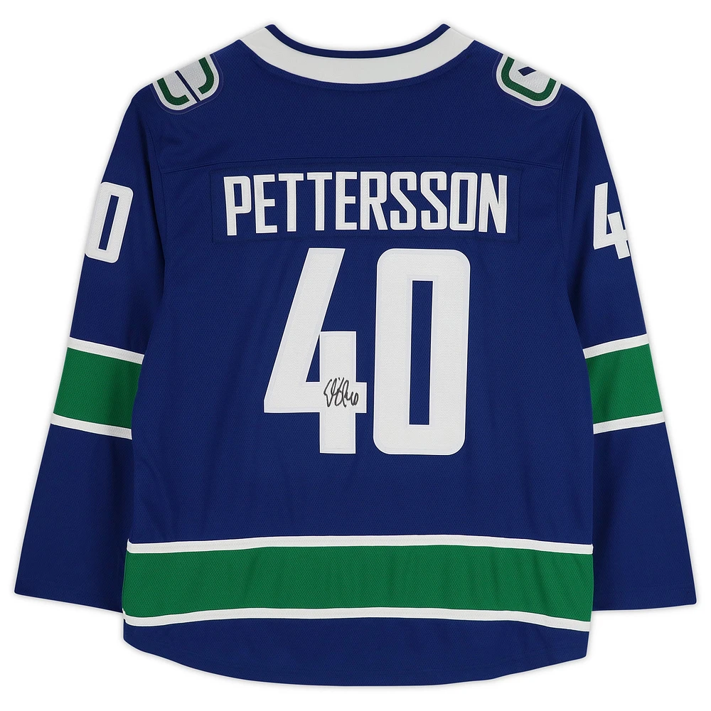 Elias Pettersson Vancouver Canucks Autographed Blue Fanatics Breakaway Jersey