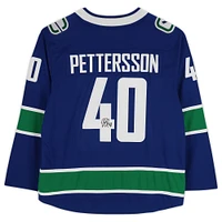 Elias Pettersson Vancouver Canucks Autographed Blue Fanatics Breakaway Jersey
