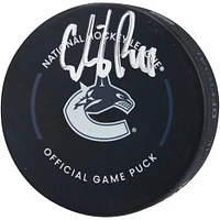 Rondelle de match officielle autographiée par Elias Pettersson des Canucks de Vancouver
