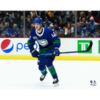 Elias Pettersson Vancouver Canucks Unsigned Blue Alternate Jersey Skating Photograph