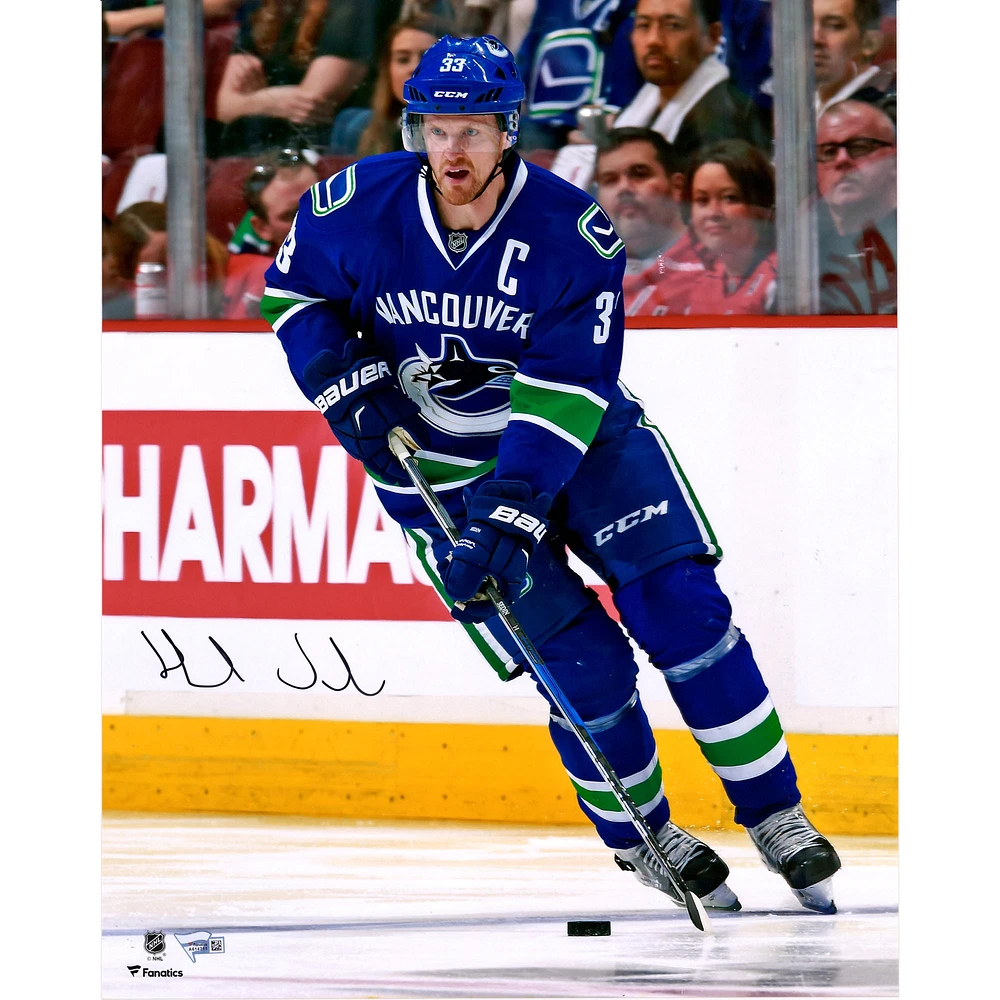 Henrik Sedin Vancouver Canucks Autographed 16" x 20" Blue Jersey Skating Photograph