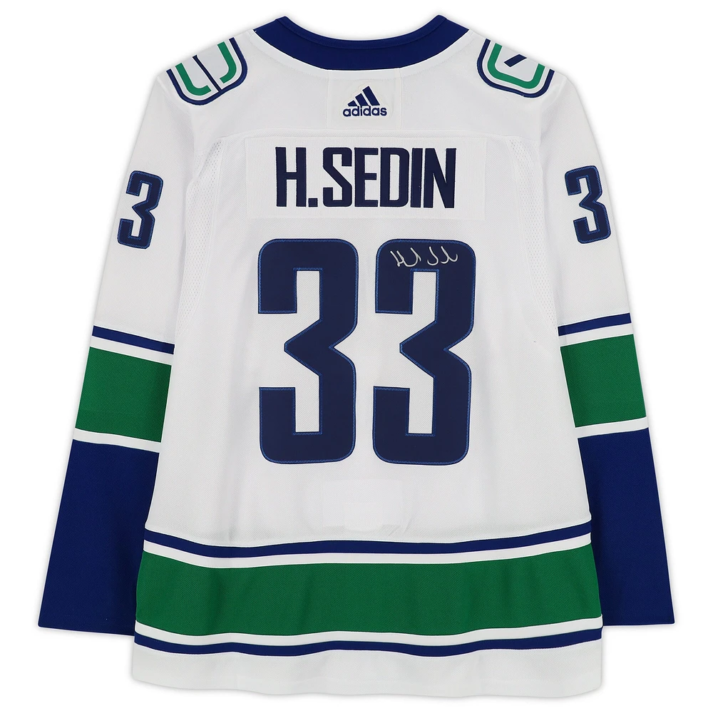 Henrik Sedin Vancouver Canucks Autographed White Adidas Authentic Jersey