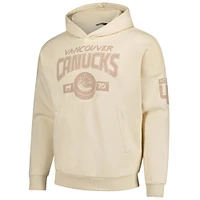 Men's Levelwear Elias Pettersson Khaki Vancouver Canucks Name & Number Pullover Hoodie