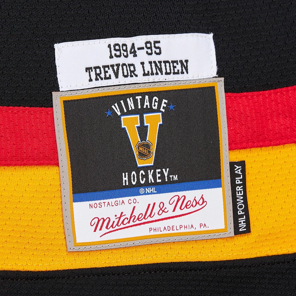 Men's Mitchell & Ness Trevor Linden Black Vancouver Canucks 1994/95 Captain Patch Power Play Throwback Jersey