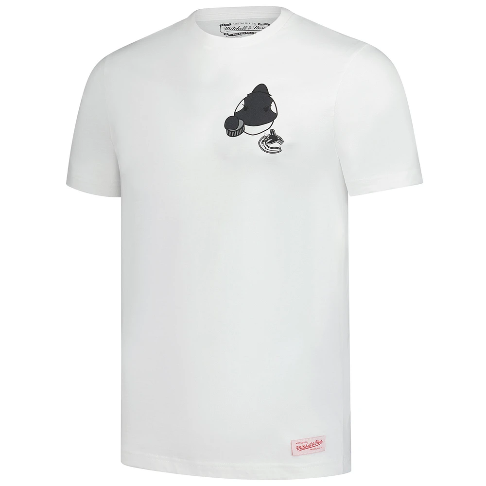 Men's Mitchell & Ness  White Vancouver Canucks Plush Doll T-Shirt