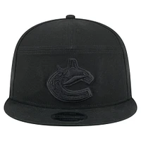 Casquette snapback 9FIFTY en toile noire New Era pour homme des Canucks de Vancouver