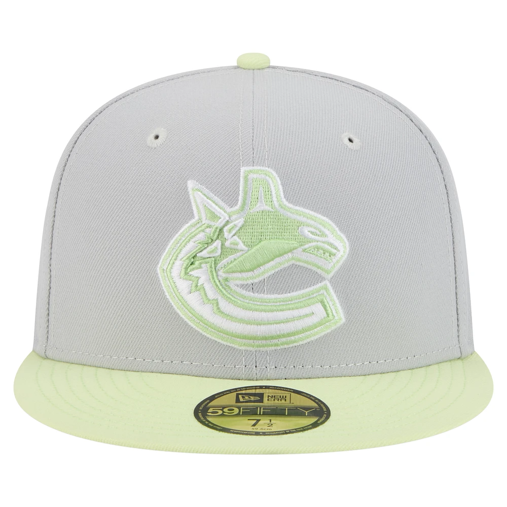 Men's New Era  Gray/Light Green Vancouver Canucks Color Pack Two-Tone 59FIFTY Fitted Hat