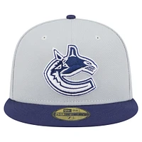 Men's New Era  Gray/Navy Vancouver Canucks Colorpack Two-Tone 59FIFTY Fitted Hat