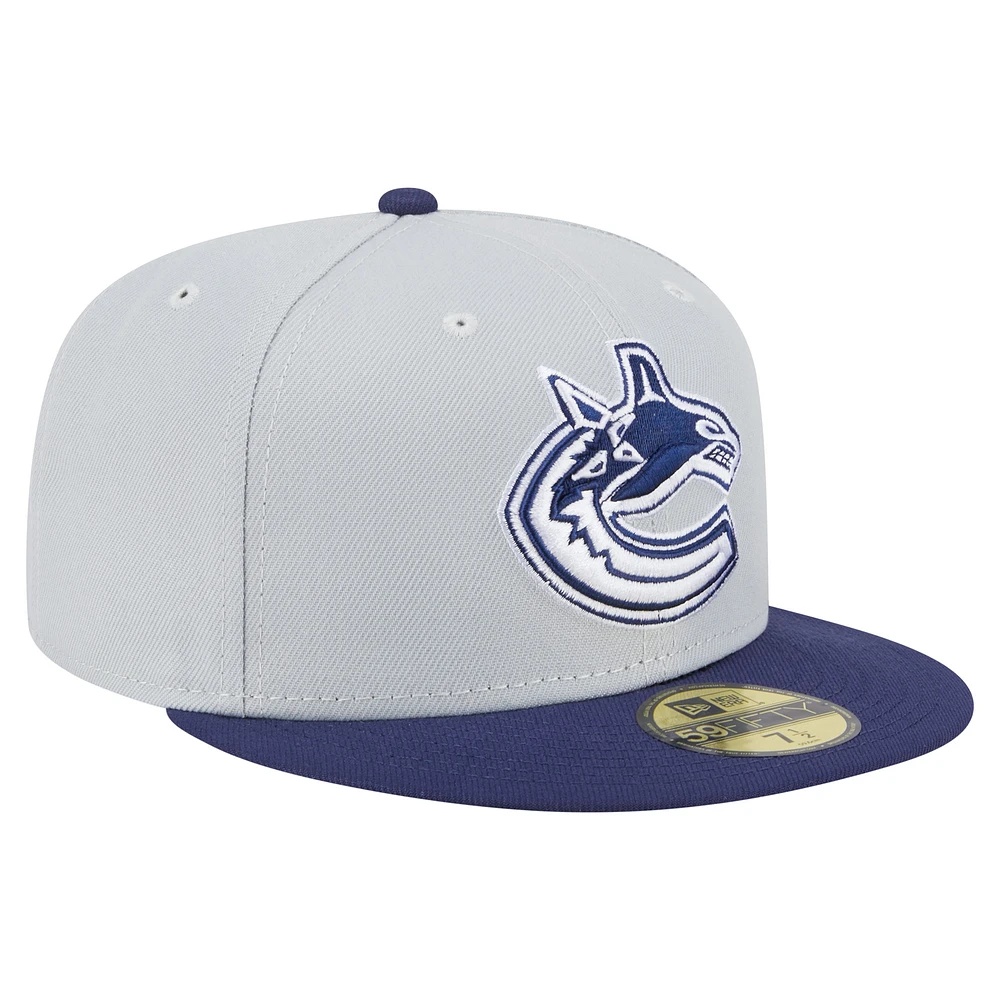 Men's New Era  Gray/Navy Vancouver Canucks Colorpack Two-Tone 59FIFTY Fitted Hat