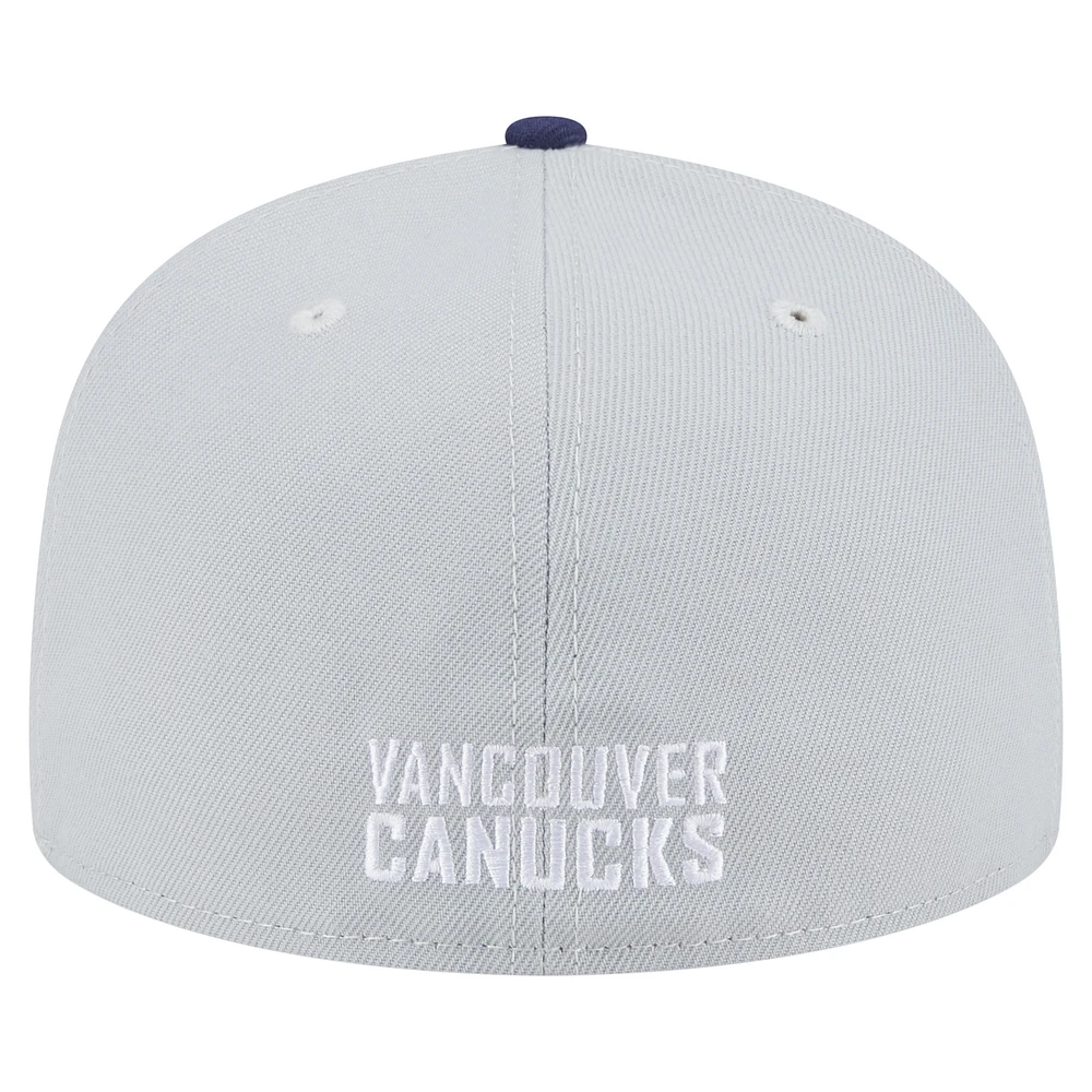 Men's New Era  Gray/Navy Vancouver Canucks Colorpack Two-Tone 59FIFTY Fitted Hat
